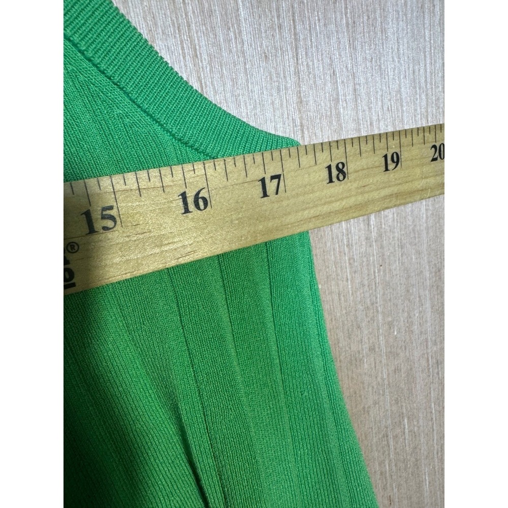 COS Womens XS Green Ribbed Knit‎ Sleeveless Dress Casual Mini A Line - Picture 3 of 6